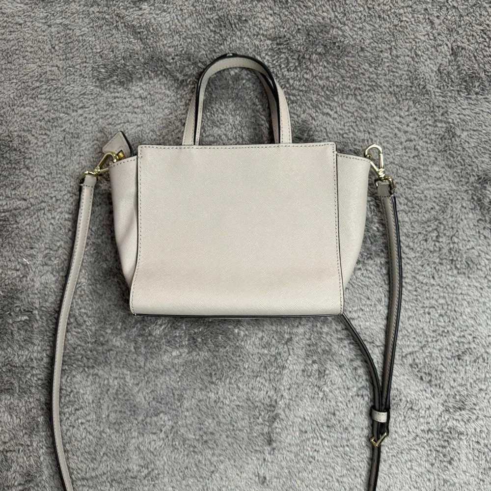Kate Spade Star Bright Owl Lottie Satchel Taupe Saffiano Leather Crossbody Bag